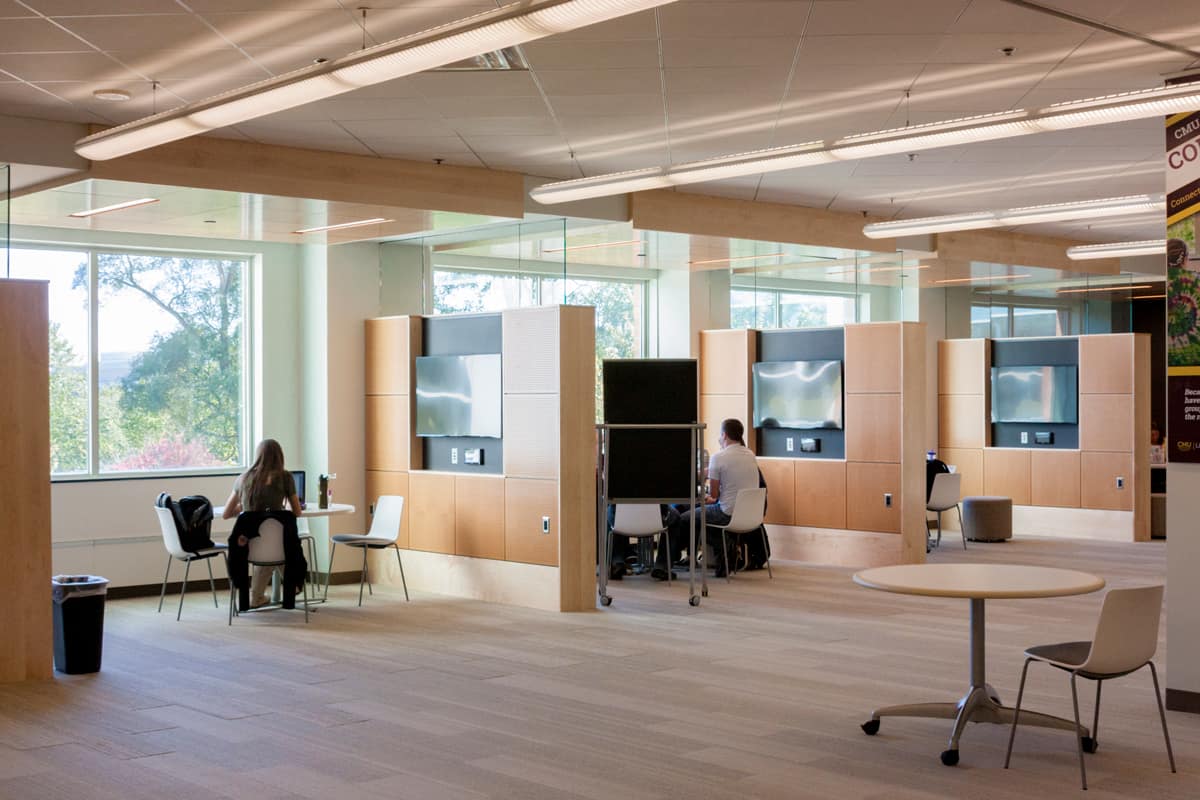 Students studying in the Copeland Suite, Park Library.