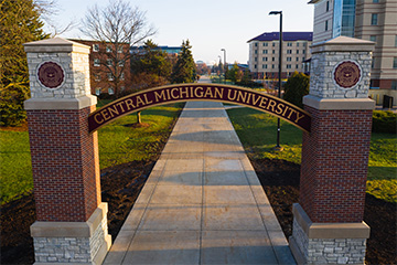The Voisin Arch on Central Michigan University's campus.