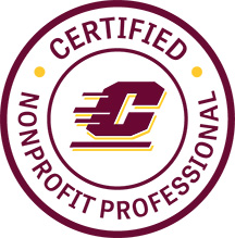 Action C logo in middle with the words Certified Nonprofit Professional written in a circle around it.