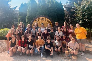 Health Professions Residential College students posing for a photo.