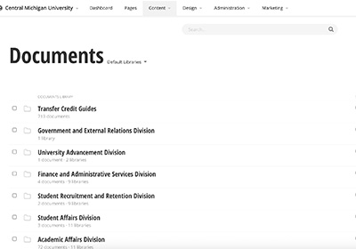 A screenshot of the layout of the document library.