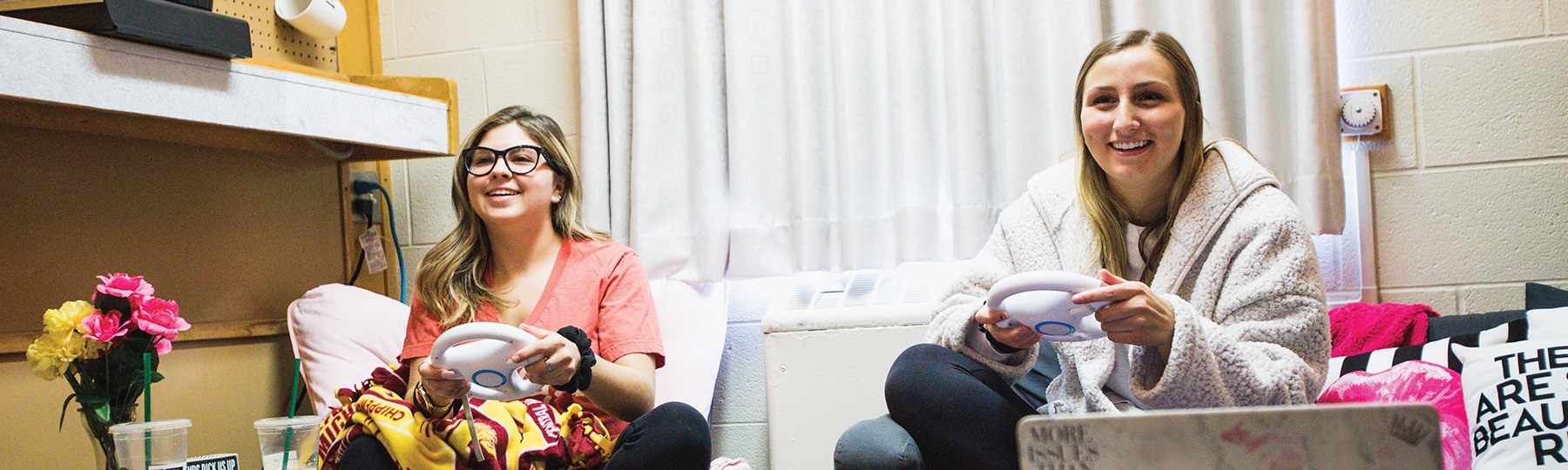 CMU students in residence hall on campus