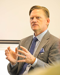 Maj. Gen. Darren Werner talks to a group of students.