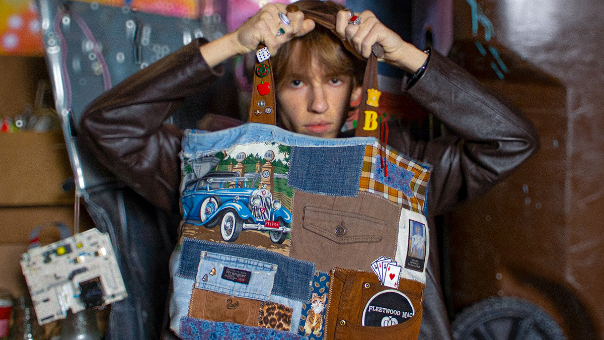 Fashion student stitches sustainability into patchwork bags