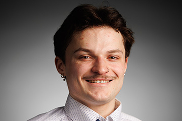 A closeup of Jacob Dengate