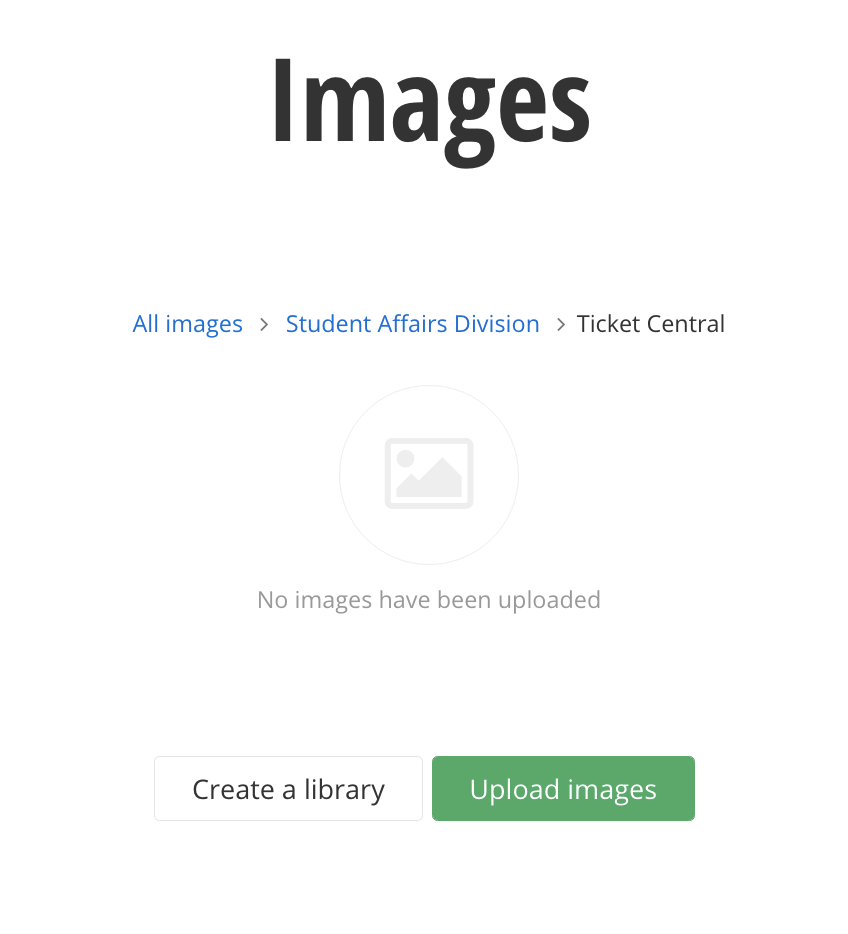 Screenshot of the page where you can choose to upload images.