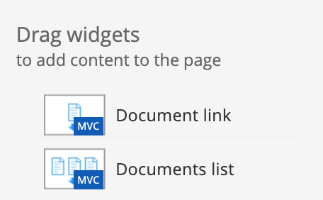 Screenshot of the document widgets.