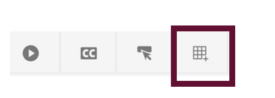 Create a table button with a maroon block around it.