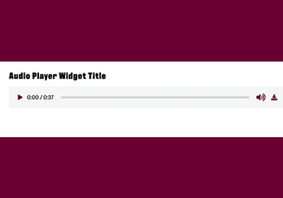 A screenshot of a webpage in Sitefinity showing the audio player widget.