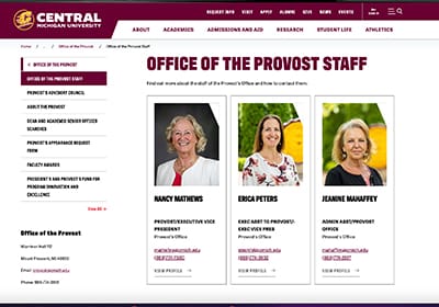 A screenshot of a webpage in Sitefinity showing the people widget.