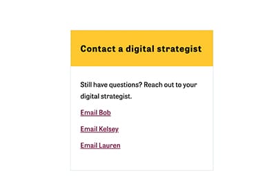 A screenshot of a webpage in Sitefinity showing the sidebar callout widget.