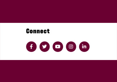 A screenshot of a webpage in Sitefinity showing the social media widget.