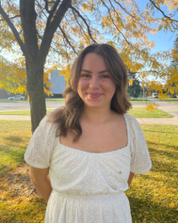 a woman in a white dress