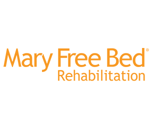 MFB_Logo_1Color_RGB-Orange The logo is the words Mary Free Bed in orange camel case letters with the word Rehabilitation also in orange in camel case on the second line and left justified