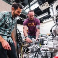 Dakota Keblbeck, 2021 McNair Scholar, doing cool physics research with his mentor.