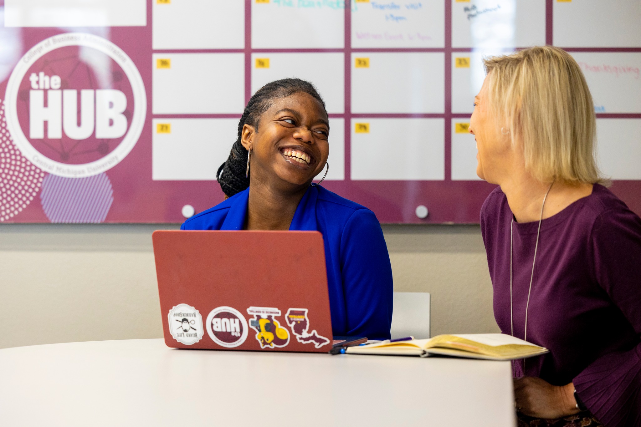 two women at a table