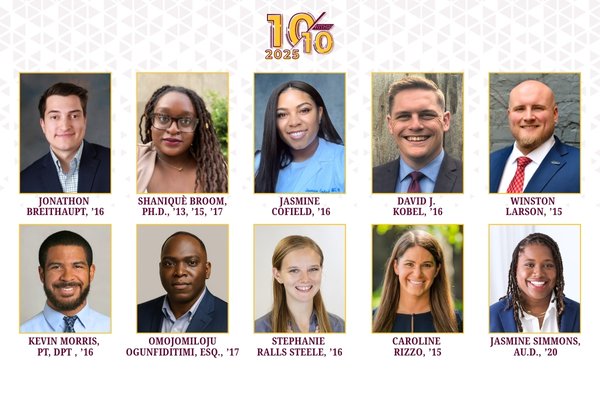 10 headshots in 2 rows of five showing individuals for the 10 within 10 program with text 10 Within 10 2025