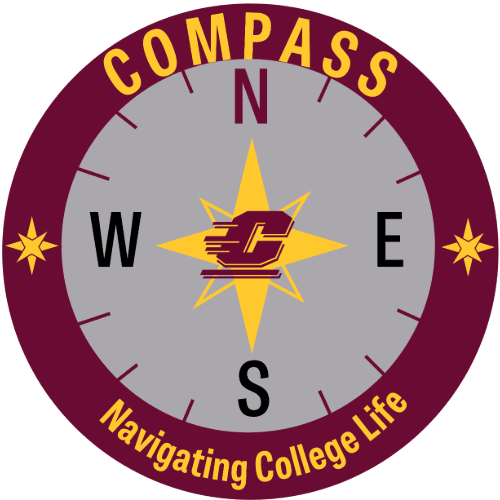 COMPASS_Logo_500x500 COMPASS logo with maroon circle, gold writing that reads COMPASS Navigating College Life, and the maroon Action C logo in the middle