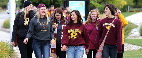 Students walking on campus