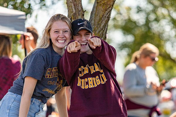 Tailgate Students having fun at football tailgate event.