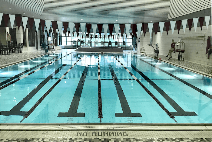 The pool and hot tub inside the Student Activity Center (SAC)